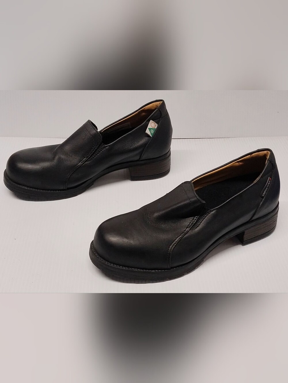 Mellow Walk Vanessa Womens Size 8D Black Leather Steel Toe Pump Work Shoes